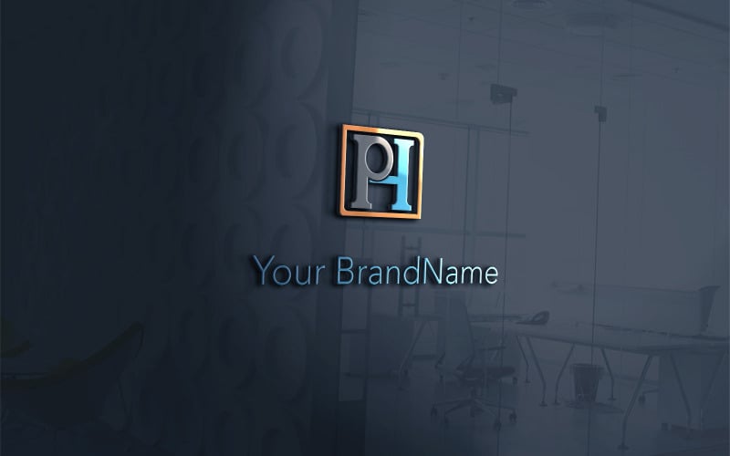 Modelo de vetor de design de logotipo de carta criativa HP ou PH