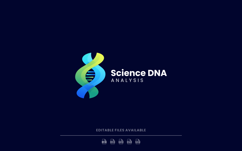 Stile del logo del gradiente del DNA della scienza