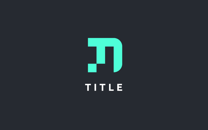 Elegant ikonisk D Mint Flat Monogram Logotyp