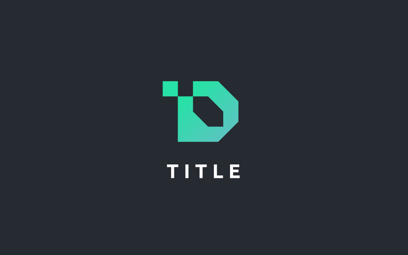 Elegante e iconico logo D Mint Gradient Tech Monogram