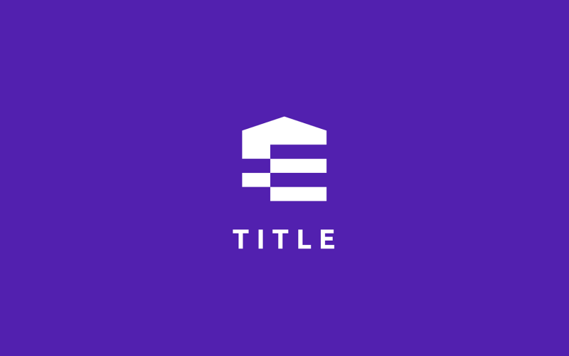 Elegante logo iconico E AE Home House Purple Arch