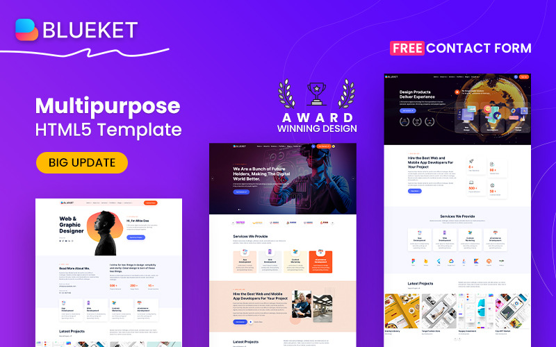 Blueket - Digital Agency & Multipurpose HTML5-mall