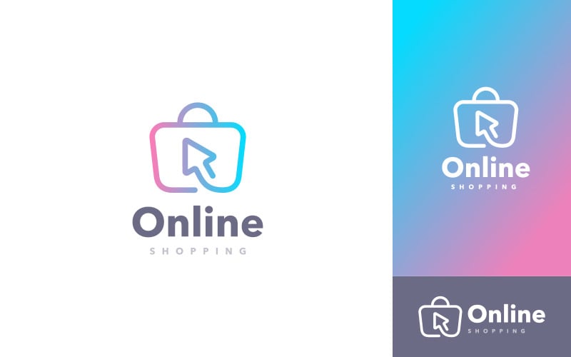Concetto di design del logo gratuito per lo shopping online