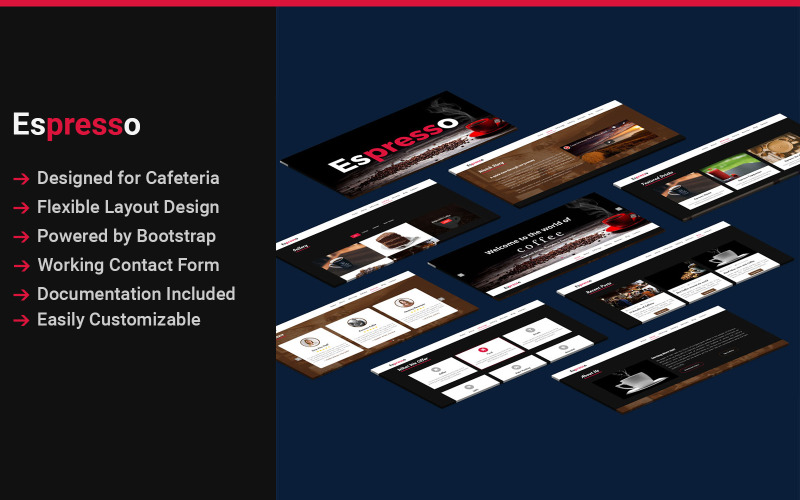 Espresso - Szablon HTML strony docelowej kawiarni