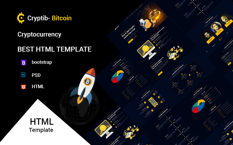 Krypto Kryptovaluta ICO & Bitcoin HTML5-mall