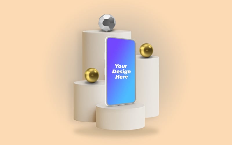 Mockup PSD per telefono in argilla 3D digitale 09