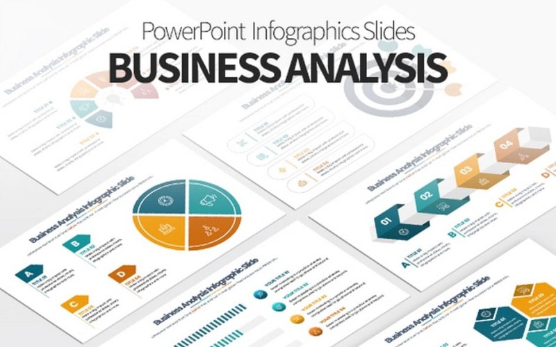 PPT-bedrijfsanalyse - PowerPoint Infographics-dia's