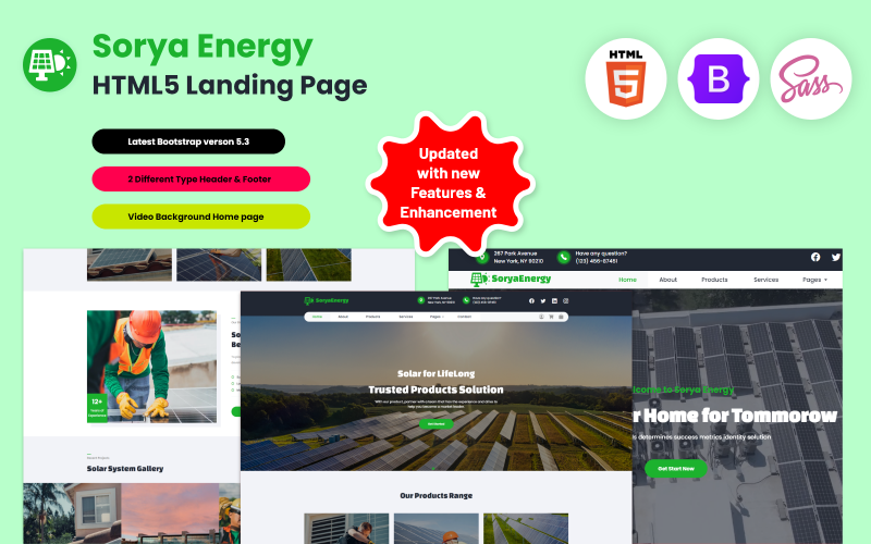 Sorya Energy - 太阳能 HTML5 登陆页面