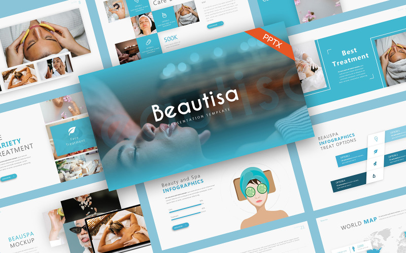 Beautisa Beauty Spa Moderní PowerPoint šablony