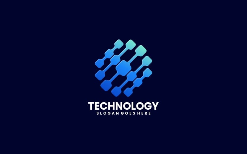 Estilo de logotipo de gradiente de cores de tecnologia