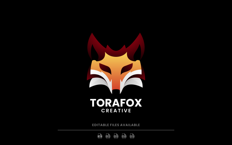 Fox Head Color Gradient Logo Style