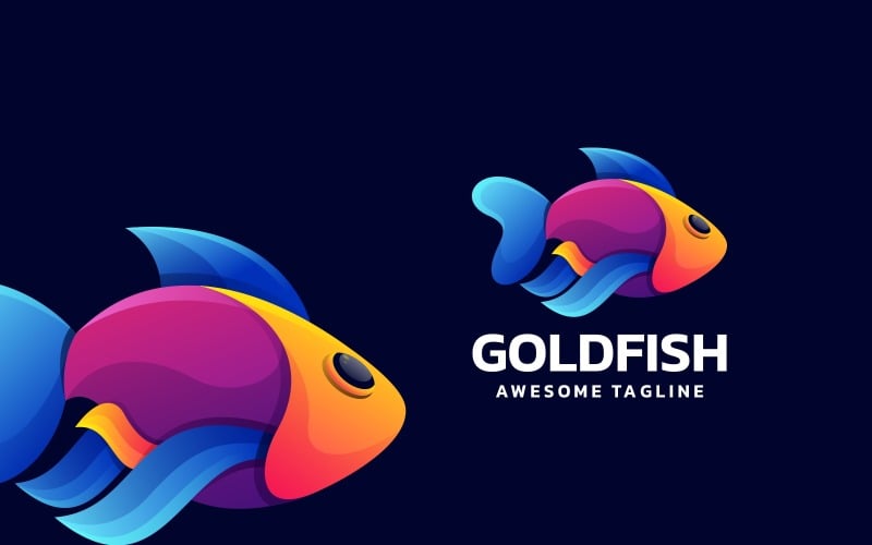 Goldfish Gradient Colorful Logo Design
