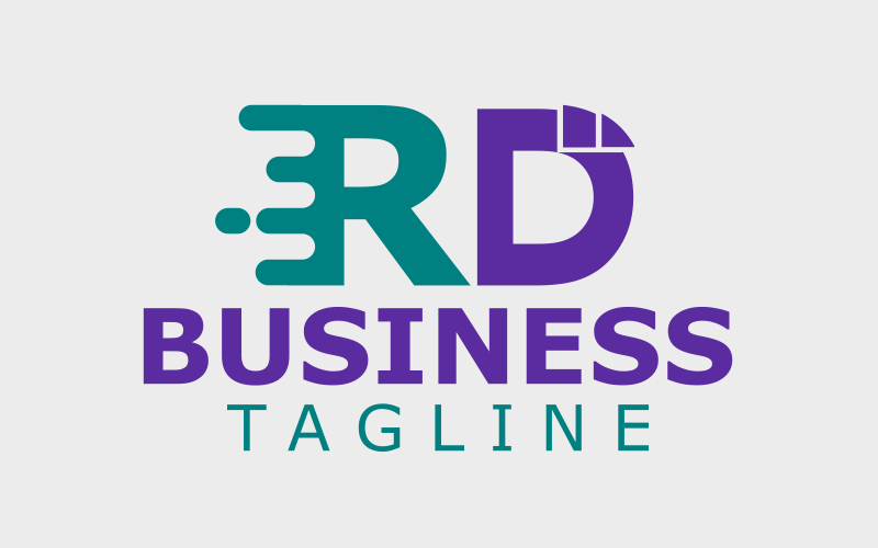 Plantilla de logotipo de diseño personalizado inicial de letra RD