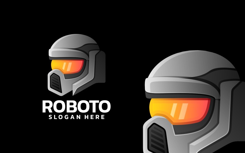 Robot Gradient Logotyp Stil