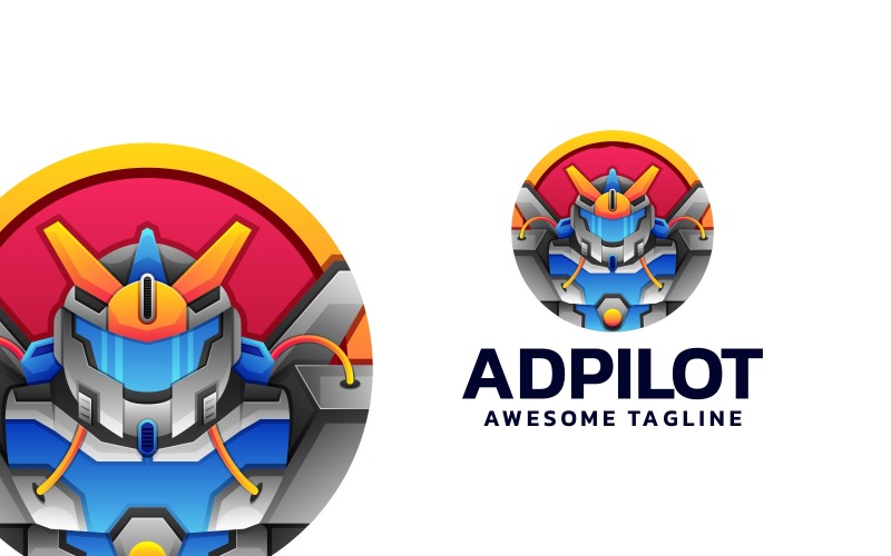 Robotachtig gradiënt kleurrijk logo