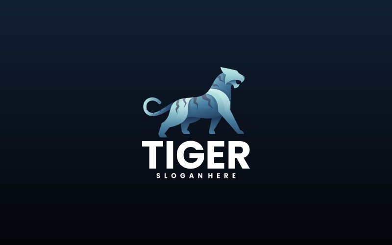 Stile del logo sfumato di colore della tigre