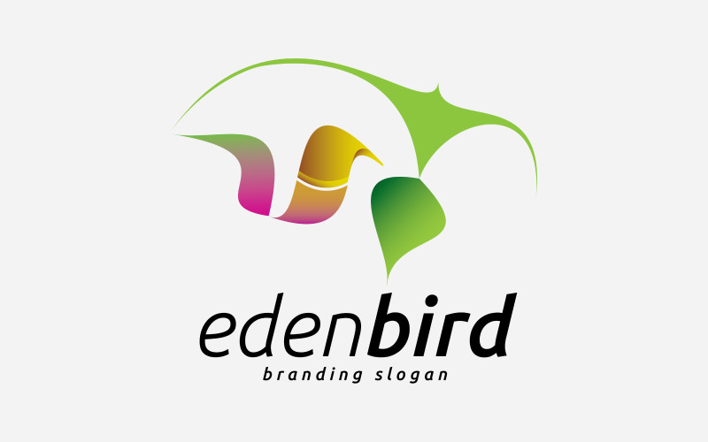 Trädgårdsfågel och vacker sjungande fågel logotypmall