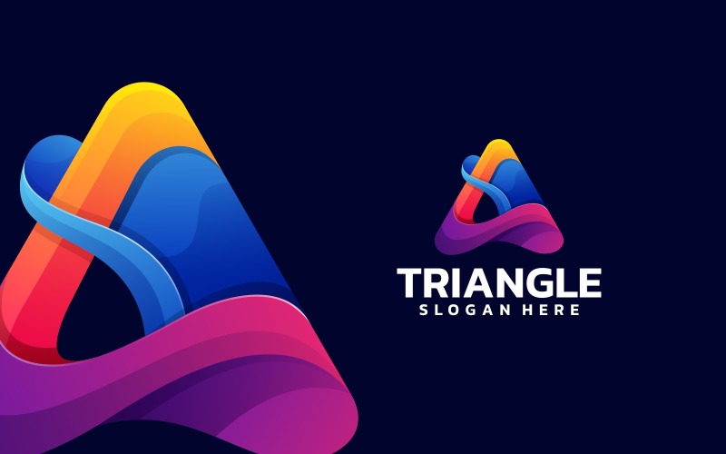 Sjabloon voor driehoekig kleurverloop kleurrijk logo