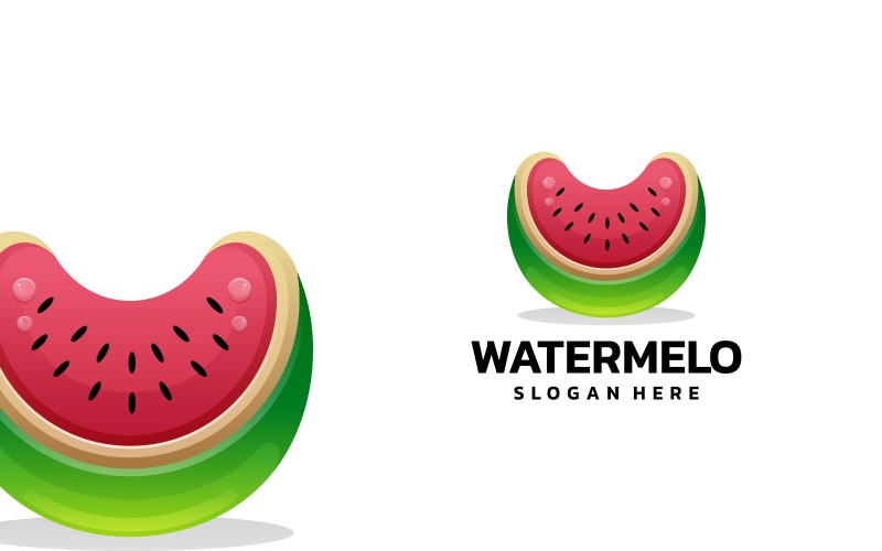 Watermeloen Kleurverloop Logo