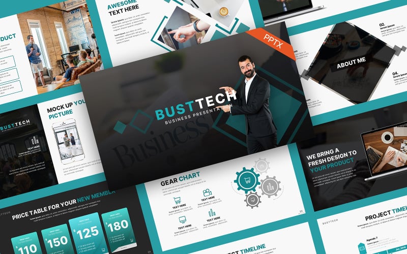 BustTech Biznes Szablony prezentacji PowerPoint
