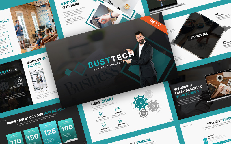 BustTech Business PowerPoint sablon