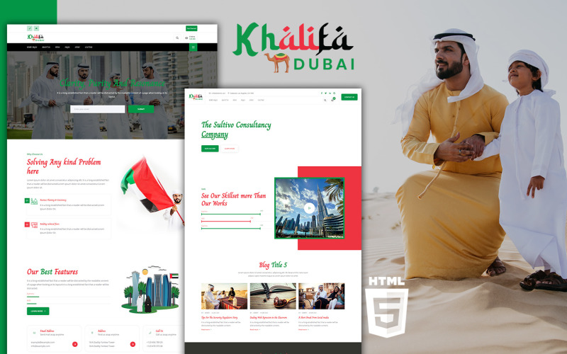 Khalifa Dubai Culture & Events HTML5 webbplatsmall