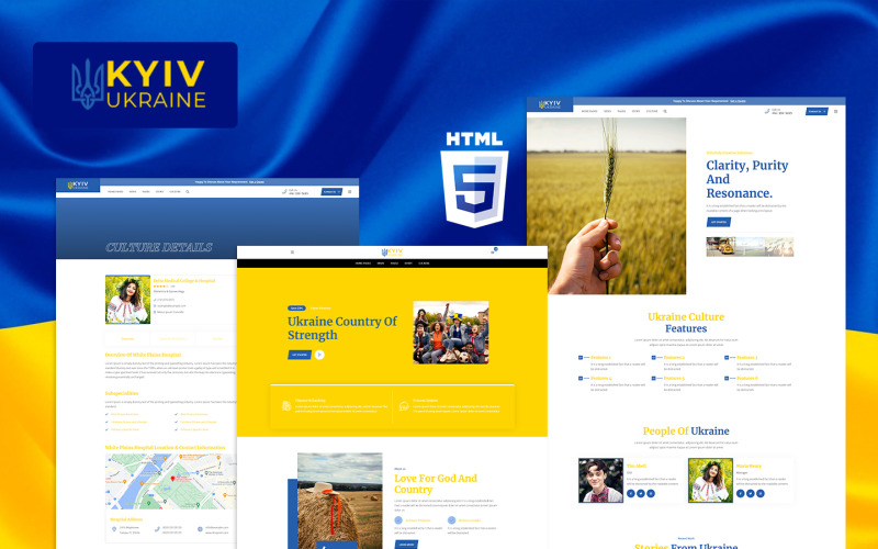Modèle de site Web HTML5 pour la culture de Kiev en Ukraine