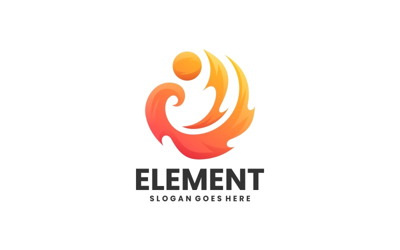 Modelo de logotipo de gradiente de elemento