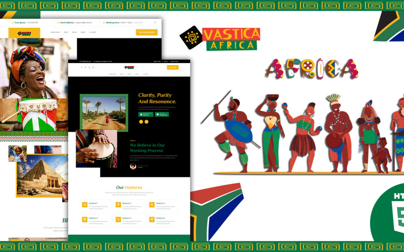 Plantilla de sitio web HTML5 de Vastica África