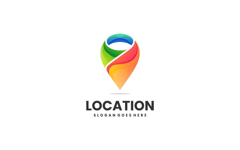 Diseño de logotipo colorido de ubicación