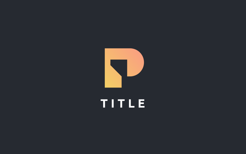 Elegant Vibrant P Edgy Orange Structural Trio-logotyp