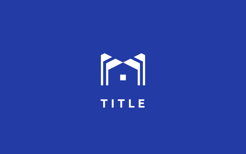 Elegantní zářivé M House Construction Arch Monogram Logo