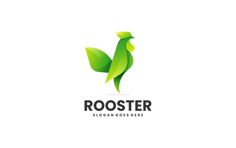 Gradientowe logo z kolorowym kogutem