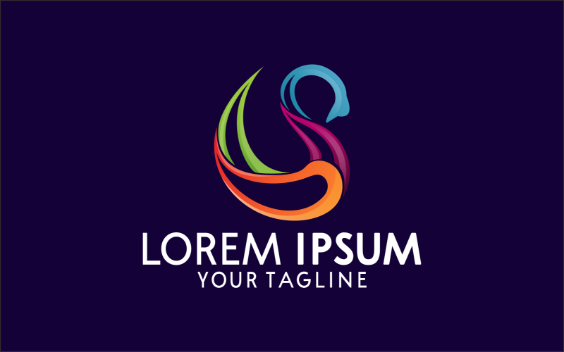 kolorowy szablon logo łabędzia