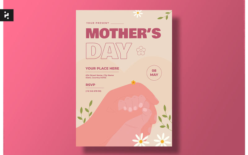 Modello di volantino illustrativo per la festa della mamma