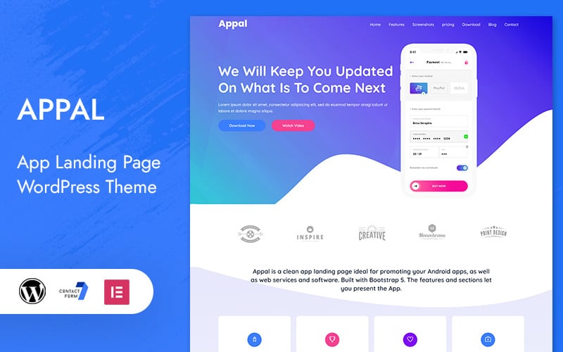 Appal — motyw WordPress na stronę docelową aplikacji