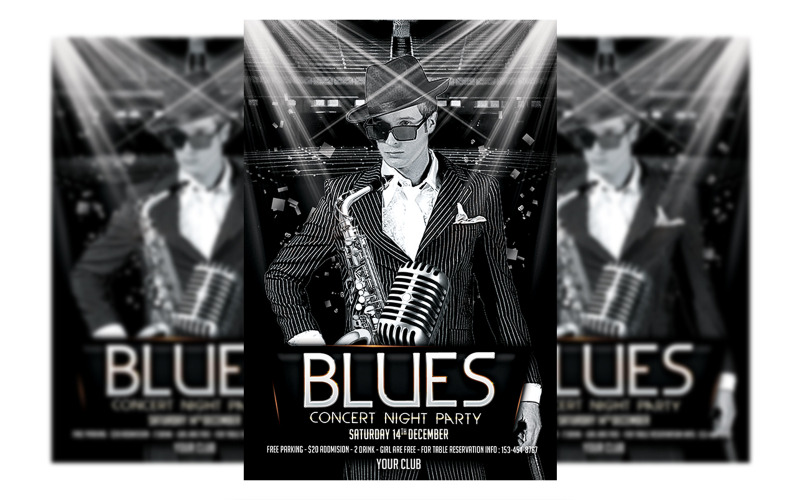 Jazz Blues koncert szórólap tervezés