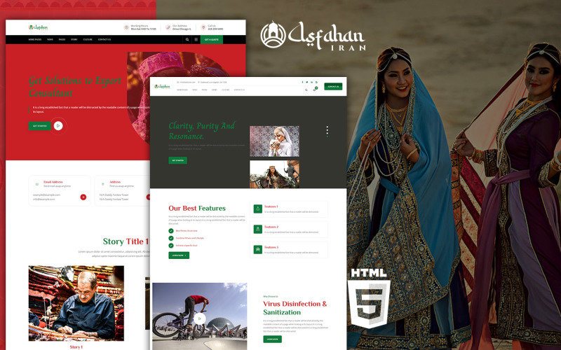 Modelo de Site HTML5 de Cultura do Irã Asfahan