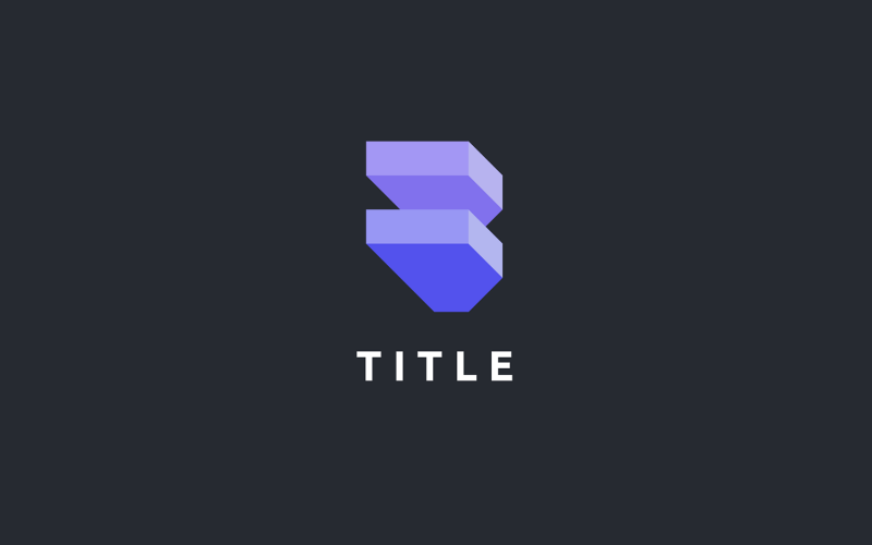 Sleek Vibrant B Edgy Purple strukturální 3D logo