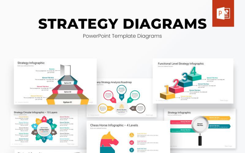 Strategie PowerPoint šablona diagramů