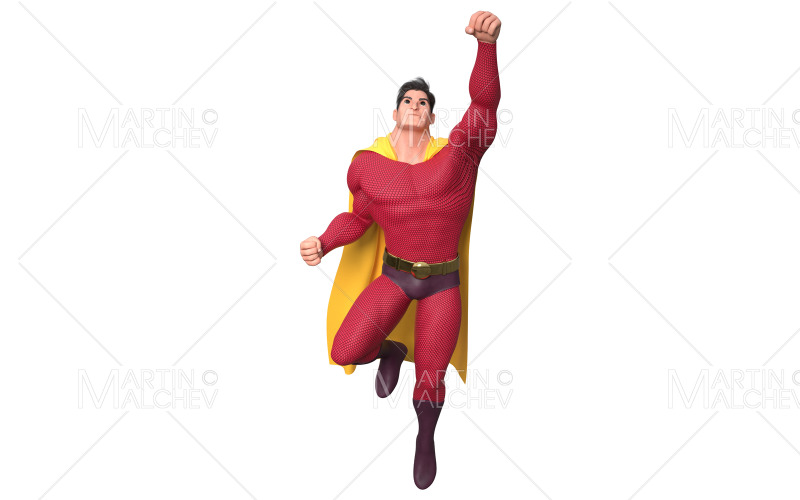 Supereroe che vola via 2 Rendering 3D