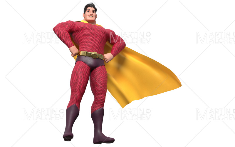 Superhjälte Standing Tall 2 3D-rendering