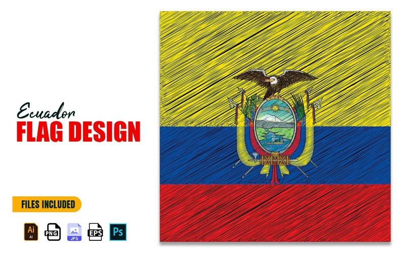 10 augustus Ecuador Onafhankelijkheidsdag Vlag Ontwerp Illustratie