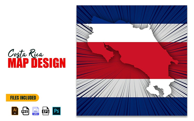 Costa Rica Onafhankelijkheidsdag kaart ontwerp illustratie