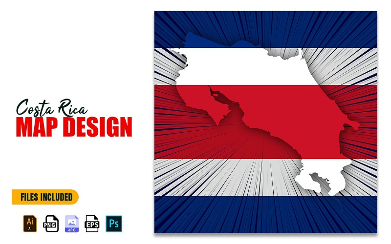 Costa Rica självständighetsdagen karta designillustration