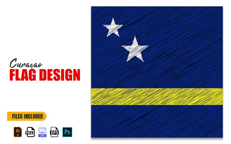 10 de octubre Día de la Independencia de Curazao Bandera Diseño ilustración