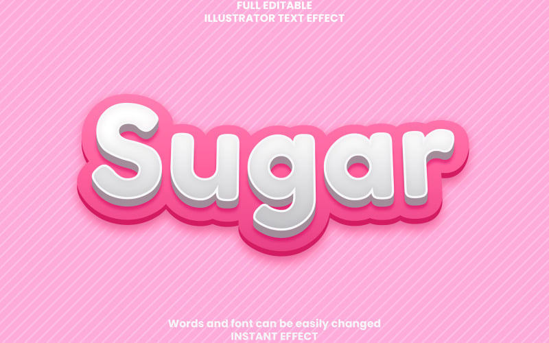 Effetto di testo modificabile in rosa tenue 3d, stile di testo rosa e bianco, illustrazione grafica