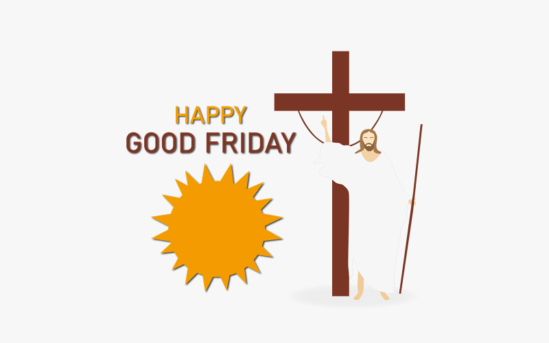 feliz, viernes santo, vector, ilustración