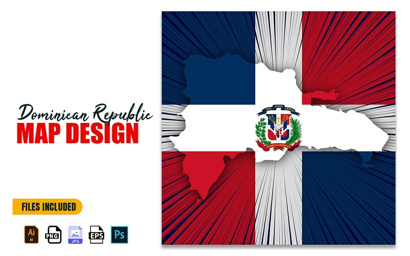 Иллюстрация дизайна карты национального дня Доминиканской Республики