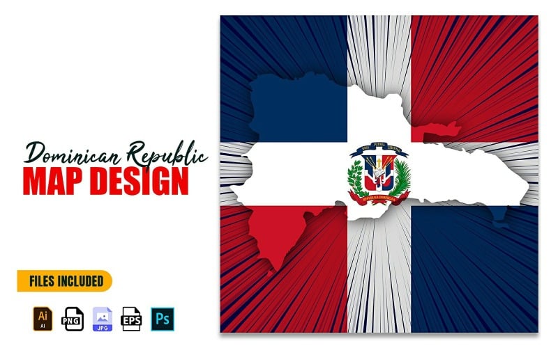 Ilustración de diseño de mapa de día nacional de República Dominicana